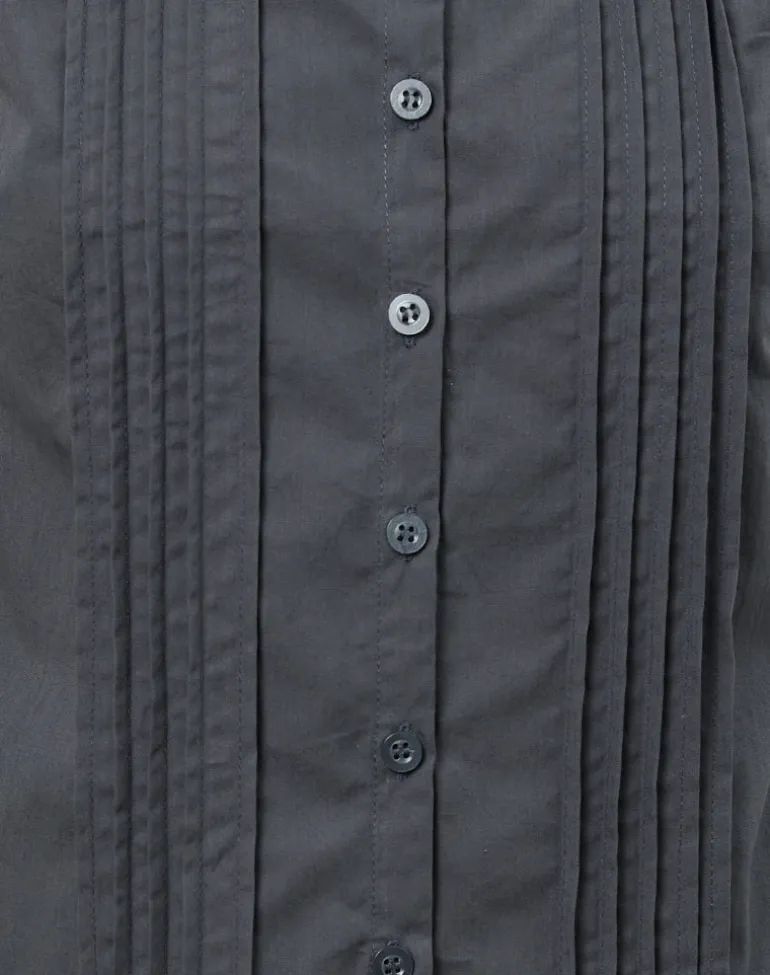 Yara Blouse in Poplin Charcoal Grey