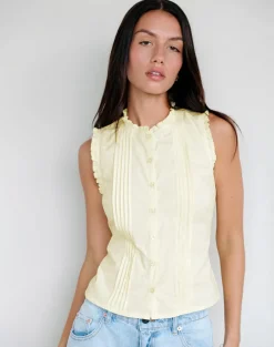 Yara Blouse in Poplin Lemon