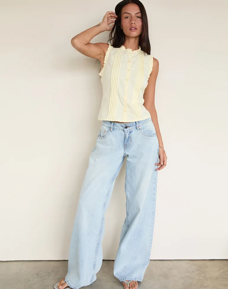 Yara Blouse in Poplin Lemon