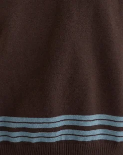 Yarnia Slouchy V-neck Jumper in Brown and Blue