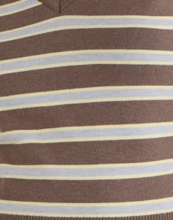 Yasra Jumper in Stripe Knit Brown and Yellow