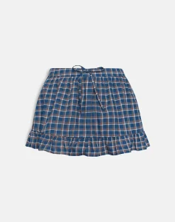 Yasumi Mini Skirt in Medium Tartan Blue