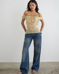 Yoda Top in Winding Ivy Pale Yellow