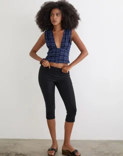 Yoshino Plunge Top in Blue Midnight Check