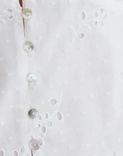 Yoshino Plunge Top in Broderie White