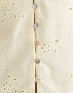 Yoshino Plunge Top in Broderie Lemon