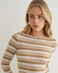 Yukara Long Sleeve Top in Knit Tonal Stripe