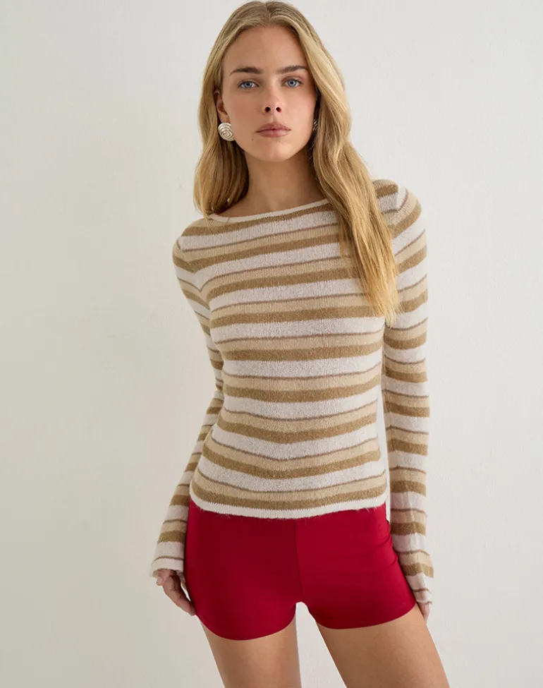 Yukara Long Sleeve Top in Knit Tonal Stripe