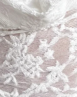 Yukari Plunge Top in Jacquard Knit White