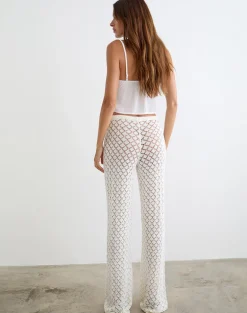 Zahli Trouser in Knit White