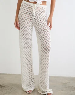 Zahli Trouser in Knit White