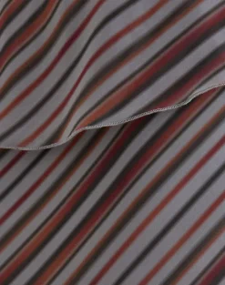 Zelvia Maxi Skirt in Chiffon Grey and Maroon Diagonal Stripe