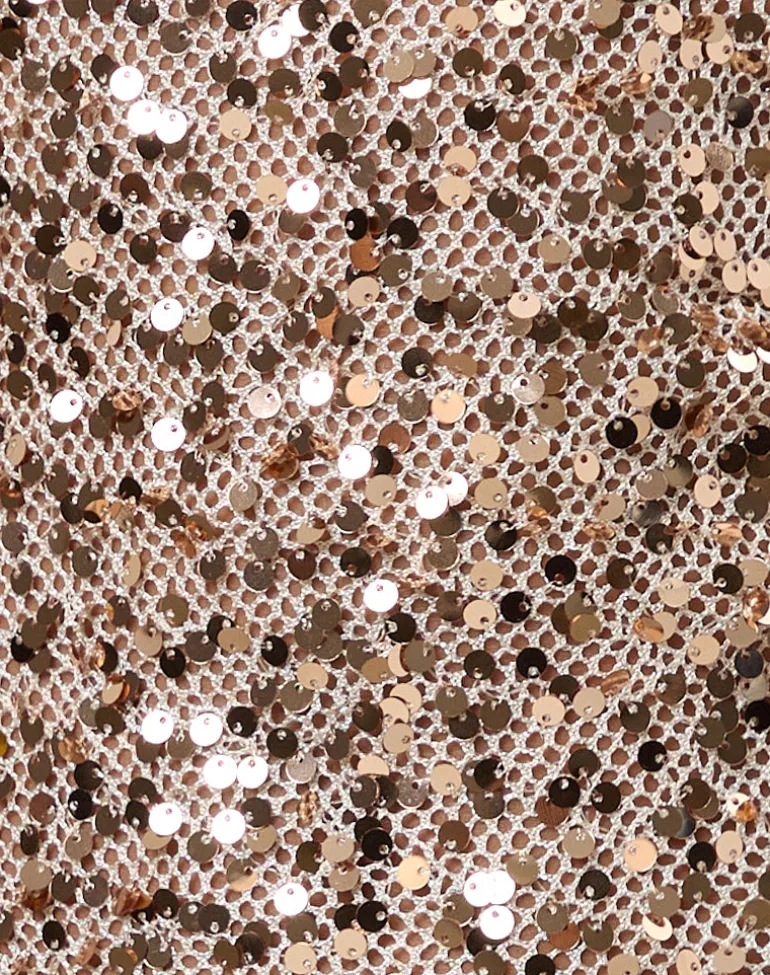 Zeyana Unlined Mini Dress in Sequin Gold
