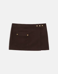 Ziphy Mini Skirt in Peach Twill Brown