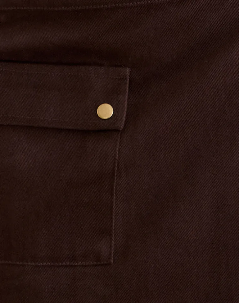 Ziphy Mini Skirt in Peach Twill Brown