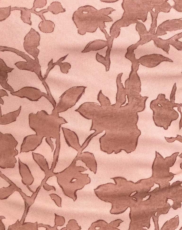 Zirika Bandeau Top in Neutral Floral Print