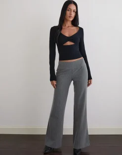 Zolena Trouser in Tailoring Pinstripe Grey