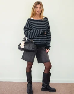 Zuleika Jumper in Charcoal Stripe