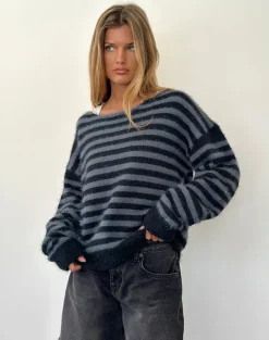 Zuleika Jumper in Charcoal Stripe