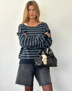Zuleika Jumper in Charcoal Stripe